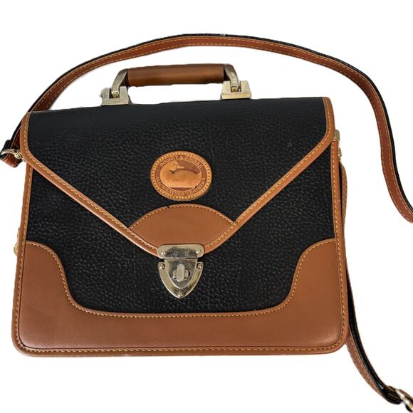 Dooney & Bourke Calvary All Weather Leather Spectator Top Handle Crossbody Black - Picture 1 of 9